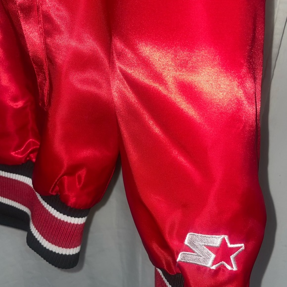 Men’s Starter Atlanta Falcons Varsity Red Satin Snap Jacket Size Large New w/Tag - Picture 5 of 10